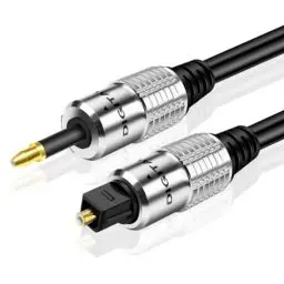 Produktbild: TNP Optisches Kabel, Mini Toslink 3,5mm auf Toslink Kabel, 1m - Digital-Audiokabel, Optisches Digitalkabel, SPDIF-Lichtleiterkabel für Stereoanlage HiFi Sounbar TV, HQ Audio, Vergoldet