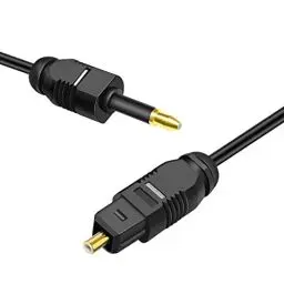 Produktbild: TNP Optisches Kabel, Mini Toslink 3,5mm auf Toslink Kabel, 2m - Digital-Audiokabel, Optisches Digitalkabel, SPDIF-Lichtleiterkabel für Stereoanlage HiFi Sounbar TV, HQ Audio, Vergoldet, Schwarz