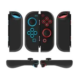 Produktbild: TNP Switch Joy Con Hülle für Nintendo Switch Joy Con Controller, Silikon Grip Skin Cover Case für Joycon Controller, Silikonhülle/Schutzhülle mit Joystick Kappen, Spielzubehör, 2er-Set, Schwarz