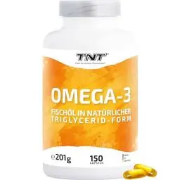 Produktbild: TNT Omega 3 (150 Kapseln) • 2760mg Fischöl mit EPA & DHA pro Tagesdosis • Hochdosiert und laborgeprüft