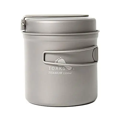Produktbild: TOAKS Titan Outdoor Camping Pfanne Wandern Kochgeschirr Backpacking Kochen Picknick Schüssel Topf Pfanne set (1100ml)