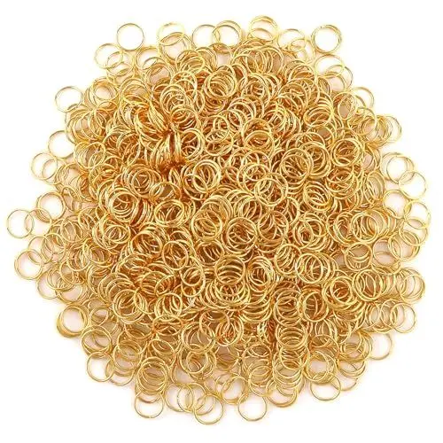 Produktbild: TOAOB 1000 Stück Jump Ringe Spaltringe Gold 8mm Metall Kettenringe Biegeringe mit Ring Öffner für Halsketten Armband DIY Schmuckherstellung
