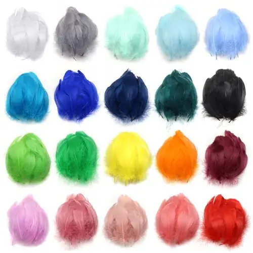 Produktbild: TOAOB 240 Stück Bunte Indianer Federn Natur zum Basteln Gänsefedern für Handwerk Dekoration DIY Crafts Feather