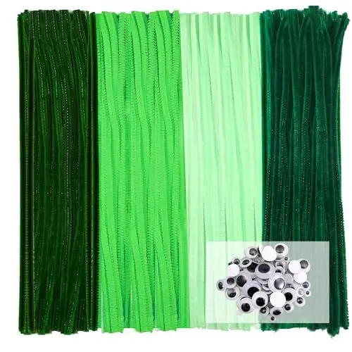 Produktbild: TOAOB 300 Stück Pfeifenreiniger Grün zum Basteln 4 Verschiedene Grün Pfeifenputzer 30cm Pipe Cleaners Chenilledraht Pfeiffendraht für Blumen und DIY Handwerksprojekte