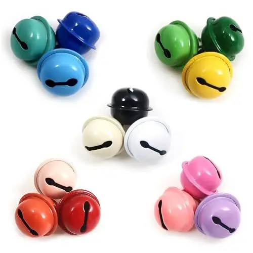 Produktbild: TOAOB 60 Stück Farbige Glöckchen Metallglöckchen 17 mm GlöCkchen Zum Basteln Bunte Anhänger Glocke für Handwerk Glocken Festival Dekoration