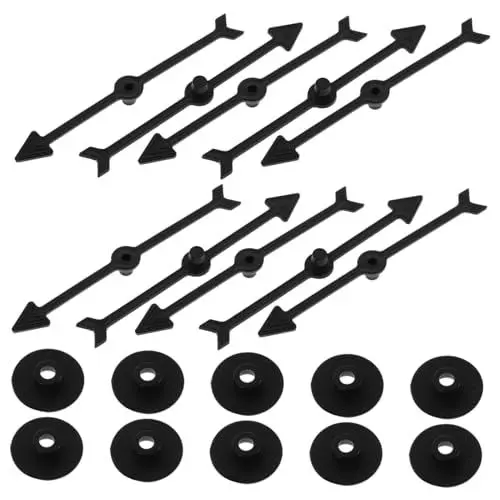 Produktbild: TOBBOMEY 10St Zifferblattzeiger Kinder Spielzeug Zubehör Tischspielzeug kinderzimmer Spielzeug Kinder Brettspiel Teile Kinder Kreativspielzeug Spielzeiger Spielpfeile rotieren Plastik Black