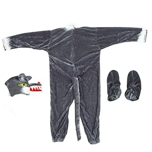 Produktbild: TOBBOMEY 1 Satz Tierkostüme Halloweenkostüm Bühnenkleidung Für Kinder Tierkostüm Anzug Performance-Kleidung Für Kinder Performance-Bekleidung Jungen-Outfit Kostüm Zeigen Goldener Samt Grey