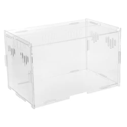 Produktbild: TOBBOMEY 1 Stück Karton Reptilienbox Aus Acryl Würfel Anzeigen Aquariumheizung Anlage Klarer Behälter Halter Reptilienkäfige Bausatz Futterspender Kaninchenstall Aquarienlicht Inkubator