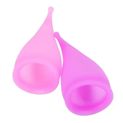 Produktbild: TOBBOMEY 2St aus Silikon Menstruationstassen Produkte für Frauen Messbecher lila weiblichkeit weibliche Silikonbecher Violett