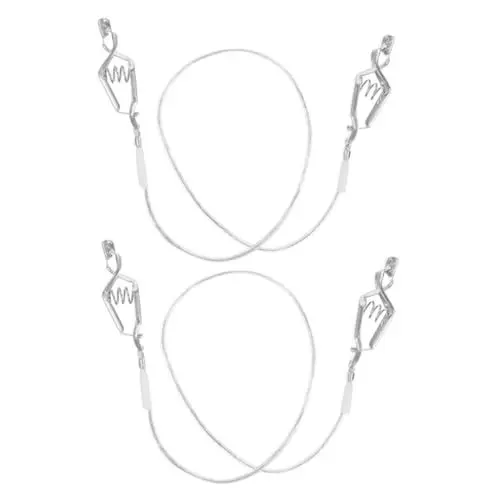 Produktbild: TOBBOMEY 2st Fecht Bedarf Fechtsport Zaunfolienschnur Fechtmaske Leitungshalter Zaunfolien-maskenschnur Handdraht Aus Zaunfolie Fechtausrüstung Zaunfolienkabel Weiß Rostfreier Stahl