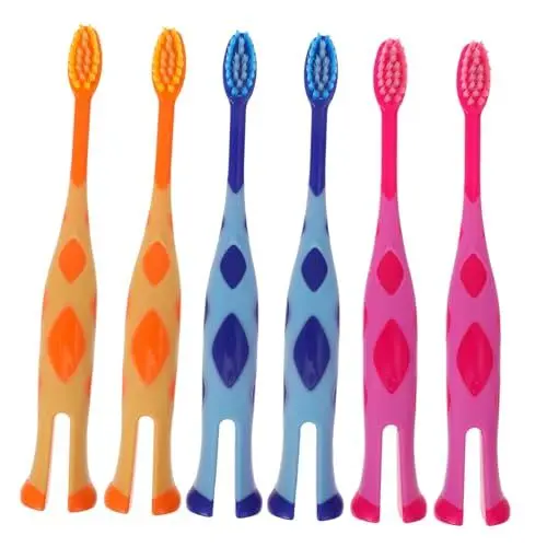 Produktbild: TOBBOMEY Kinderzahnbürsten 6er Set mit weichen Borsten Kinderzahnbürsten lustiges Design