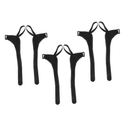 Produktbild: TOBBOMEY 6st Skistock-armband Skischuhriemen Skistockgurt Trageriemen Für Skistöcke Skistockgriff Stangenriemen Ski-tragegurt Ski-befestigungsband Skibindungszubehör Skigurt Polyester Black