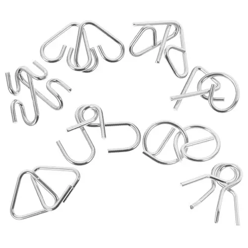 Produktbild: TOBBOMEY 8St Denkspiel fokussiert Kinder Puzzle Problemlösung rätselspiel - Kinderlogikspielzeug fleab Denksportaufgaben aus Metall Puzzlespiele Teaser-Rätsel für Erwachsene Eisen Silver