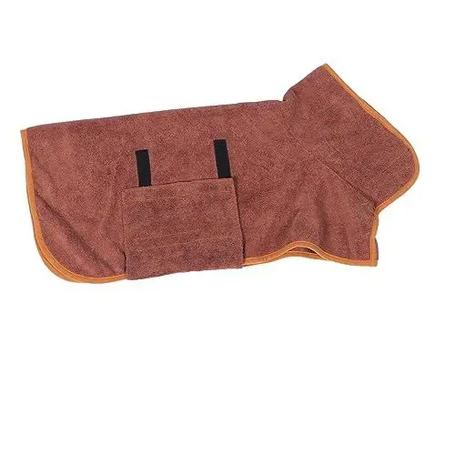 Produktbild: TOBBOMEY Badebekleidung für Hunde hundepflege Hunde Pflege Dog Clothes Hund Strandtuch Hundebademantel aus Mikrofaser Haustier-Bademantel aus Polyester anschmiegsamer hundebademantel Coffee