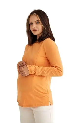 Produktbild: ToBe Damen Basic Long-Sleeve Maternity Jumper, 4374041, Orange, L