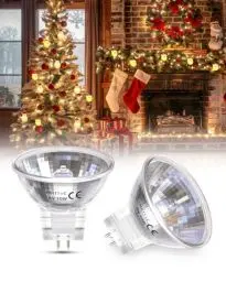 Produktbild: TobeBright 2X 6V MR11 Halogenbirnen 10W, GU4 Glasfaser Weihnachtsbaum Halogenbirne Ersatz Warmweiß 2800K 35MM Durchmesser Niederspannung für Dekoration oder Allgemeine Beleuchtung Verwenden, Dimmbar