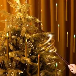 Produktbild: TobeBright Schwebende Kerzen mit Zauberstab Fernbedienung,12 Stück Farbe Wechselnde Hängende batteriebetriebene LED Kerzen für Halloween Weihnachten Party-Dekorationen(Batterie Nicht Inbegriffen)