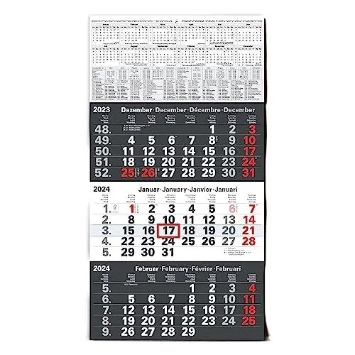 Produktbild: TOBJA 3 Monatskalender 2026 Wandkalender mit Schieber - 