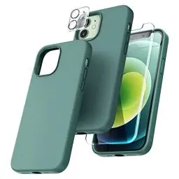 Produktbild: TOCOL 3-in-1 für iPhone 12 Hülle, für iPhone 12 Pro Hülle mit 2 Stück Schutzfolie + 2 Stück Kameraschutz, Silikon Handyhülle für iPhone 12/12 Pro 6,1