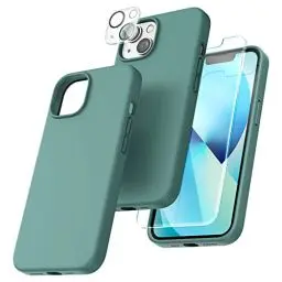 Produktbild: TOCOL für iPhone 13 Hülle Silikon, Stoßfest Anti-Rutsch Anti-Fingerabdruck Kratzfest Handyhülle für iPhone 13 Case, Mitternachtsgrün