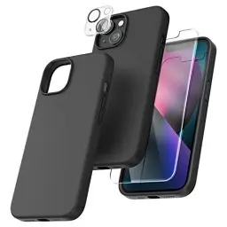 Produktbild: TOCOL für iPhone 13 Hülle Silikon, Stoßfest Anti-Rutsch Anti-Fingerabdruck Kratzfest Handyhülle für iPhone 13 Case, Schwarz
