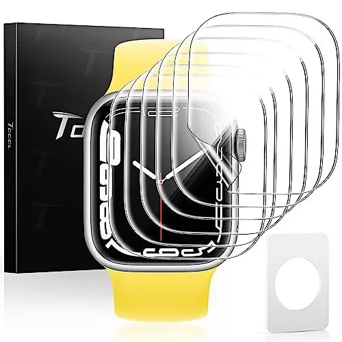 Produktbild: TOCOL 6 Stück Schutzfolie für Apple Watch Series 9/8/7 41mm Folie, Blasenfrei Kratzfest Anti-Staub Klar HD Selbstheilung Flexible TPU Displayschutzfolie für iWatch S9 41mm