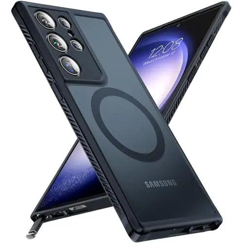 Produktbild: TOCOL für Samsung Galaxy S23 Ultra Hülle Magnetisch, (Schutz in Militärqualität) Stoßfest Handyhülle Galaxy S23 Ultra 5G Schutzhülle für Magsafe, Schwarz