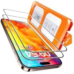 Produktbild: TOCOL für iPhone 16 Pro für Panzerglas, Full Screen Stoßfest Schutzglas Auto-Installation 9H Härte folie Kratzfest Anti-Fingerabdruck Anti-Öl Anti-Bläschen Schutzfolie für iPhone 16 Pro, 2 Stück