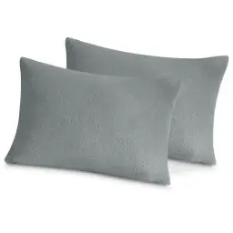 Produktbild: TOCOMOA Plüsch Kissenbezug 40 x 80 Winter - Warme Grau Kissenbezüge Fleece, ÖKO-TEX Zertifiziert Flauschig Weich Kopfkissenbezug 40x80cm 2er Set mit Reißverschluss