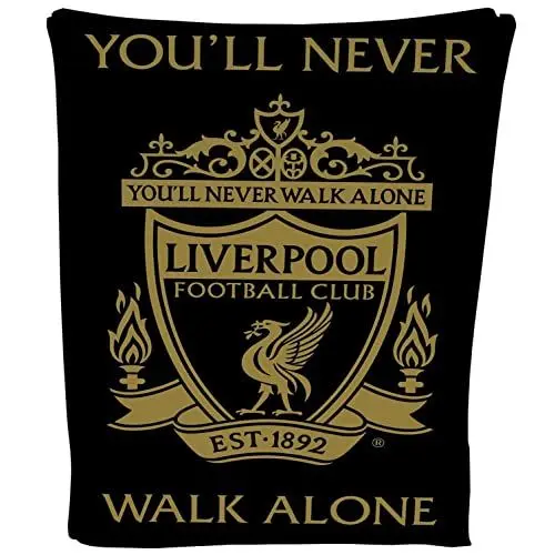 Produktbild: Todd Linens Fleecedecke mit Liverpool-Fußballwappen, weich, LFC, warm, Sofa, Reisedecke, Geschenk für Herren, Kinder, Teenager, 100 x 150 cm, Schwarz