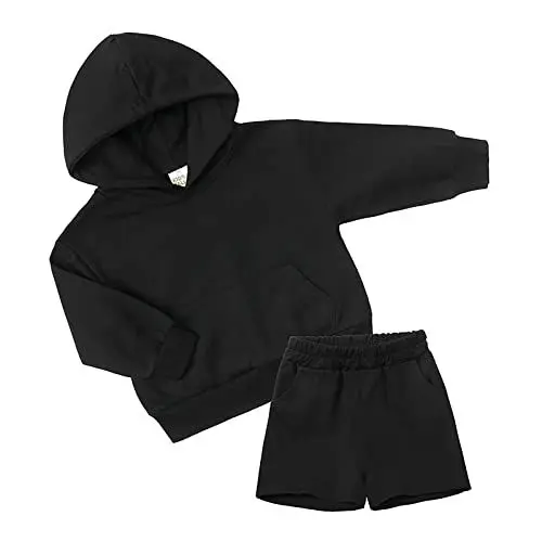 Produktbild: Toddler Girls Clothes Set Baby Long Sleeve Solid Colour Sweatshirt Shorts Outfit Cute Kids Fall Hoodies Set Birthday Gifts A-312