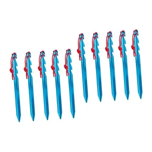 Produktbild: Toddmomy 10 STK Heringe Tipi Zeltanker Sand Zubehör Für Outdoor-zelte Zeltstangen Mit Seil Zelthering Aus Metall Camping-nagelpflock Strandzelte Reisen Aluminiumlegierung Schwer Zeltzubehör