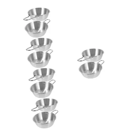 Produktbild: Toddmomy 10 Stk Campingschüssel Wiederverwendbarer Wasserbecher Futternapf Reiswein Tasse Trinkschale Gewürzschale Campingbecher Aus Metall Wasserschale Sushi Edelstahl 304 Clip-schüssel