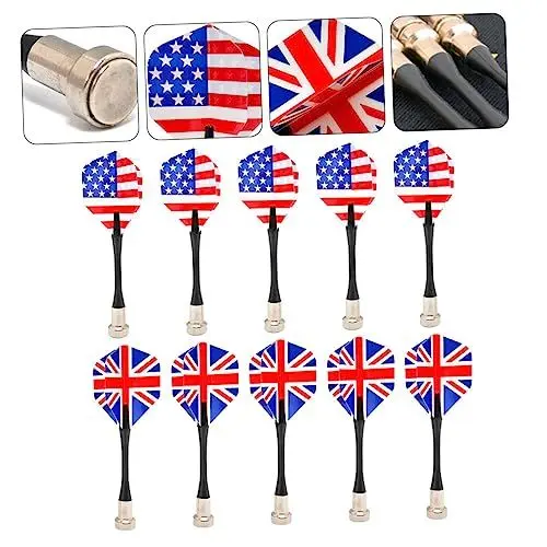 Produktbild: Toddmomy 10st Darts Sicherheitspfeile Dartflüge Gespitzte Rasenpfeile Ersatz-magnetpfeile Flugpfeil Der Nationalflagge Dartpfeile Mit Weicher Spitze Schachbrett Spielzeug Universal- Kind