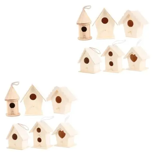 Produktbild: Toddmomy 12-Teiliges Pädagogisches Kinder-Bastelspielzeug Holzdekor Outdoor-Spielzeug Für Kinder Mini-Spielzeug Für Kinder Outdoor-Spielzeug DIY-Vogelkäfig Kidcraft-Spielset