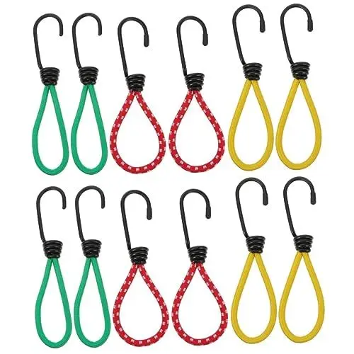 Produktbild: Toddmomy 12 STK Elastische Elastische Schnur Mini-Bungee-seile Bungee-Clips Zeltzubehör Campingzubehör Bungee-seile Mit Haken Kabelhaken Elastische Kordelschnalle Schnüren