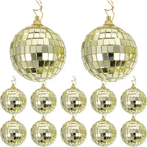 Produktbild: Toddmomy 12 Stücke Weihnachtskugeln Spiegel Discokugeln Baumschmuck Disco Ball Christbaumkugeln Glitzer Weihnachtsbaum Kugeln Weihnachtsdeko für DIY Weihnachten Xmas Urlaub Party Dekoration