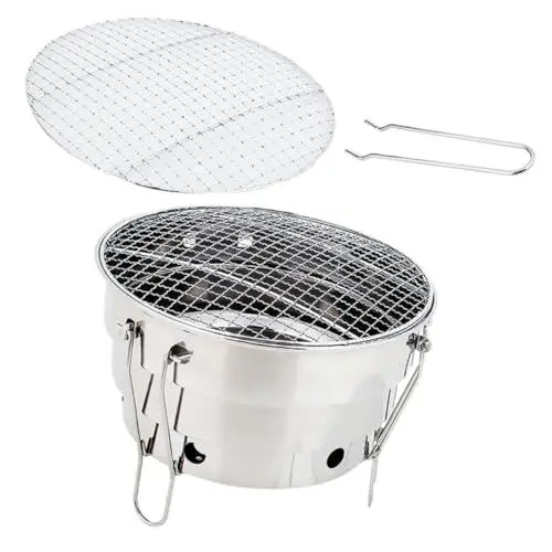 Produktbild: Toddmomy 1Stk Camping-Grill tragbarer Ofen Campingofen Campinggrill edelstahlgrill für den einzug Grillofen im Freien zusammenklappbarer Grillrost Rostfreier Stahl Holzkohlegrill