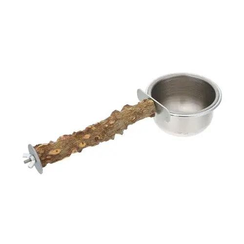 Produktbild: Toddmomy 1Stk Futterbox für Papageien Vogelfutterbecher Futterhäuschen für Vögel Hamster Futterautomat für Haustiere vogelzubehör vogelzubebehör Papagei Fressnapf Papageienschale hölzern