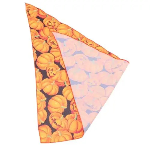 Produktbild: Toddmomy 1Stk Haustier-Lätzchen Kürbisse Halloween Haustier Speichel Handtuch Schleppleine Dekor schal waschbares Halstuch dreieckiges Lätzchen Kätzchen schmücken Kleidung Zubehör Polyester