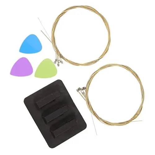 Produktbild: Toddmomy 1 Satz Gitarrensaiten Set mit Plektrum und Mute Werkzeug für Akustik und Gitarre für Anfänger und Profis Langlebige Materialien für Besten