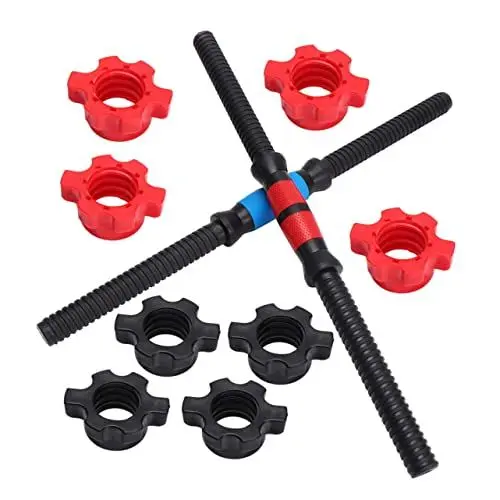 Produktbild: Toddmomy 1 Satz Hantelstange Verstellbare Langhantel Hantel Schraubverschluss Langhantel - Schloss Verstellbare Hanteln Trainingszubehör Hantelklemme Langhantel-set Pvc Einstellbar Fitness