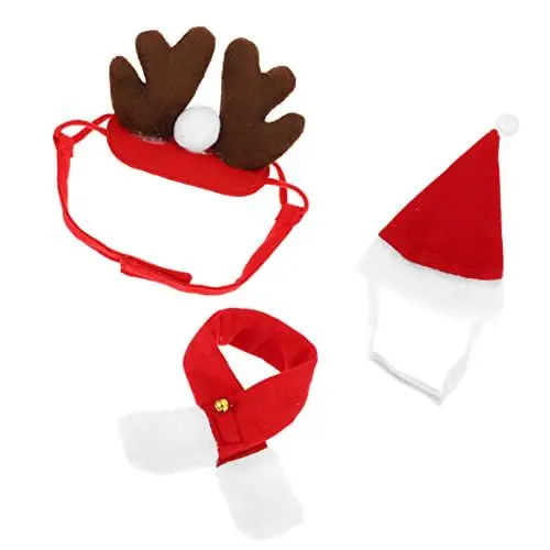 Produktbild: Toddmomy 1 Satz Hut-kit Für Haustiere Weihnachtshundeschal Welpenhalsband Weihnachtsschal Für Haustiere Blumenhalsband Für Haustiere Katze-weihnachtskostüm-Accessoire Hund Katze Black Samt