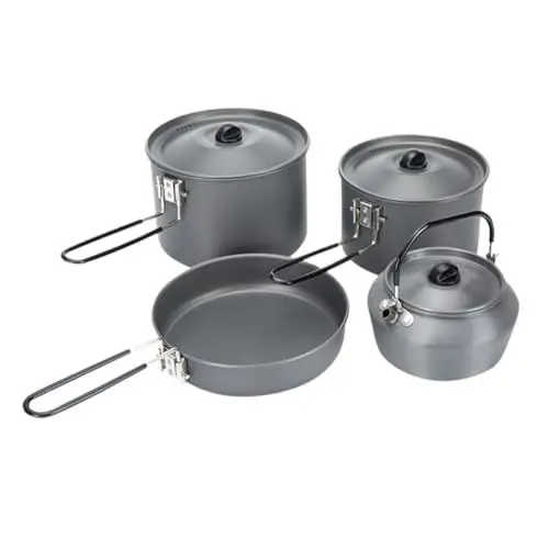 Produktbild: Toddmomy 1 Satz Outdoor-Topf Outdoor-Kochutensilien antihaftbeschichtete Töpfe Campingkochgeschirr Campingzubehör Besteck Campingtöpfe Kochgeschirr aus Aluminiumlegierung