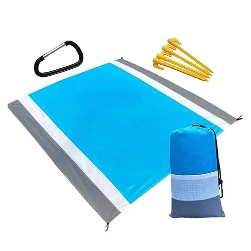 Produktbild: Toddmomy 1 Satz Outdoor-camping-tischset Strandmatte Zusammenklappbar Im Außenbereich Stranddecken Picknickmatte Reisende Picknickunterlage Große Picknickdecke Polyester Deckentasche Falten