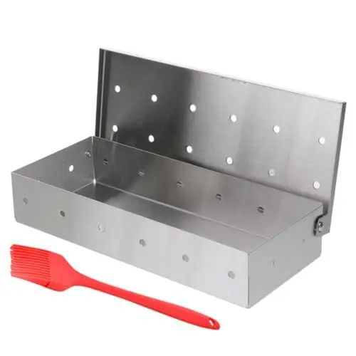 Produktbild: Toddmomy 1 Satz Raucherbox Räucherofen für Holzkohlegrill Pelletgrills Herdplatte Grill Gasgrill Saucenpinsel Grillwerkzeug Grillölbürste Rostfreier Stahl Zubehör rauchig Kieselgel