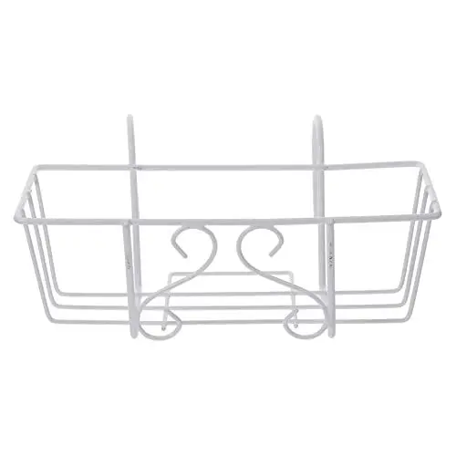 Produktbild: Toddmomy 1stk Hängende Balkon Wandgitterkorb Hängendes Pflanzenregal Blumentopf Mit Hängendem Geländer Pflanzenhaken Bodenpflanze Gründekor Schmiedeeisen Weiß Eisenrahmen Grüner Dill