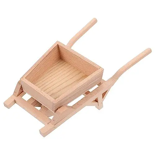 Produktbild: Toddmomy 1stk Kleines Landwirtschaftliches Werkzeugmodell Vase Autoverzierungen Aus Holz Puppenhaus-Miniatur-schubkarren Spielzeug Für Draußen Saftige Schale Antiquität Hölzern Kind