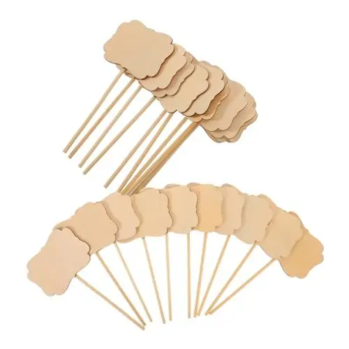 Produktbild: Toddmomy 20 Stück Holzpflanzenschilder Blanko Pflanzenmarker für Gartenbeschriftungen Vielseitige Gartendekoration Rustikale Holzschilder für und Außen Personalisierbare Gartenzeichen