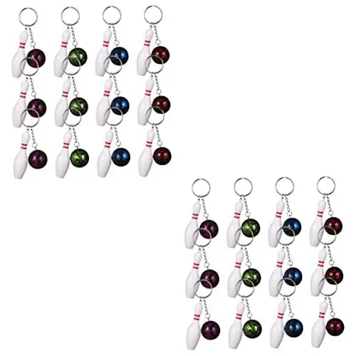 Produktbild: Toddmomy 24 Stk Bowling-schlüsselanhänger Sport-schlüsselanhänger Kugel Charm Armbänder Hängende Schlüsselanhänger Bowlingspiel-andenken Metall Schmuckständer Beiläufig